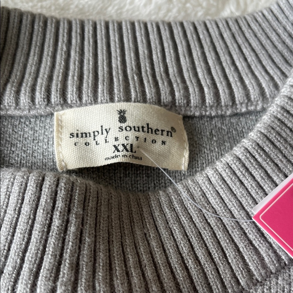 Simply Southern Gray Cropped Sweater - Picture 2 of 6
